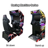 Machine de jeu vidéo de course 4K 32 pouces améliorée avec volant à retour de force et réponse réaliste (plus de 200 jeux, Plug & Play, multi-joueurs)