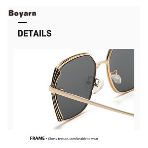 Lujo Metal Estilo Vintage Diseñador personalizado Gafas de sol Moda Mujer Al Aire Libre Protección UV400 HK-Boyarn HKBY512 - Product Image 5