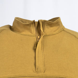 T-shirt a maniche corte mimetica tattica in cotone con collo a <span class=keywords><strong>Polo</strong></span> di colore marrone - Product Image 4