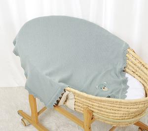 Customizable 100% Cotton Knitted <strong>Baby</strong> <strong>Blanket</strong> with Bear Swaddle Wrap <strong>Personalised</strong> Bedding <strong>Baby</strong> <strong>Blankets</strong> for Newborns - Product Image 5