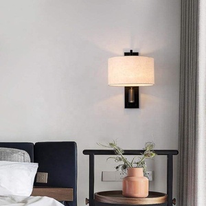 Couverture en tissu intérieur chevet Led applique murale E27 AC220V <span class=keywords><strong>chambre</strong></span> moderne mur monté lecture appliques murales pour la maison - Product Image 4
