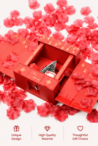 Coffret Cadeau de Noël Rouge Scène 3D Pop-Up en Carton Rigide avec Laminage Mat pour Cadeaux de Fêtes Coffret Cadeau de Noël - Product Image 4