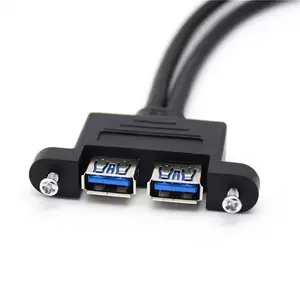 FARSINCE Dual USB 3.0 A Male To Dual USB 3.0 A Female Panel Mount Cable