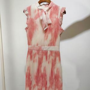 OEM abito da donna Casual personalizzato profondo scollo a V Spaghetti piccoli piccoli ordini stile dolce Spandex Voile cascata increspatura PU - Product Image 1