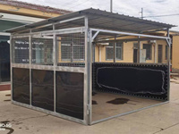 Personnalisé Portable Pas Cher HDPE Galvanisé Cheval Box Stable Panneaux Avec Abris De Paddock Pour Parcours De Course