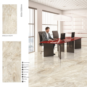 Azulejos de Porcelana con Aspecto de Mármol Brecia Ivory, 60x120cm, Brillantes, para Pisos y Paredes, para Proyectos de Interiores en Etiopía - Product Image 2