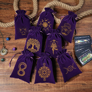 大きな14x22cmベルベットタロットカード収納バッグ再生可能ジュエリーポーチ旅行用化粧品ギフトコインサイコロかつら収納 - Product Image 3