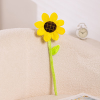 En gros Tournesol En Peluche Jouet Visage Souriant Tournesol Poupées Simulation Bouquet De Fleurs pour La Décoration Intérieure Clip De Rideau Cadeaux De Vacances