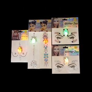 Bijoux de <span class=keywords><strong>visage</strong></span> à LED <span class=keywords><strong>Carnaval</strong></span> Rhinestone Sticker Chest Gems Creative LED Body Gems for Rave Party Outfit - Product Image 4