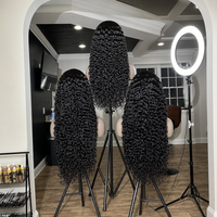 Perruques en cheveux humains bouclés bruts birmans pour femmes noires, perruque frontale HD sans colle, densité 150~250, résistante à la chute, avec ligne de cheveux naturelle