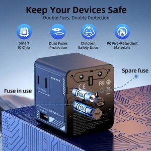 Worldplug Mecha Phong Cách Gan 35W Du Lịch Adapter Trên Toàn Thế Giới Quốc Tế Cắm Thế Giới Phổ Du Lịch Adapter Sạc Với 1a3c - Product Image 5