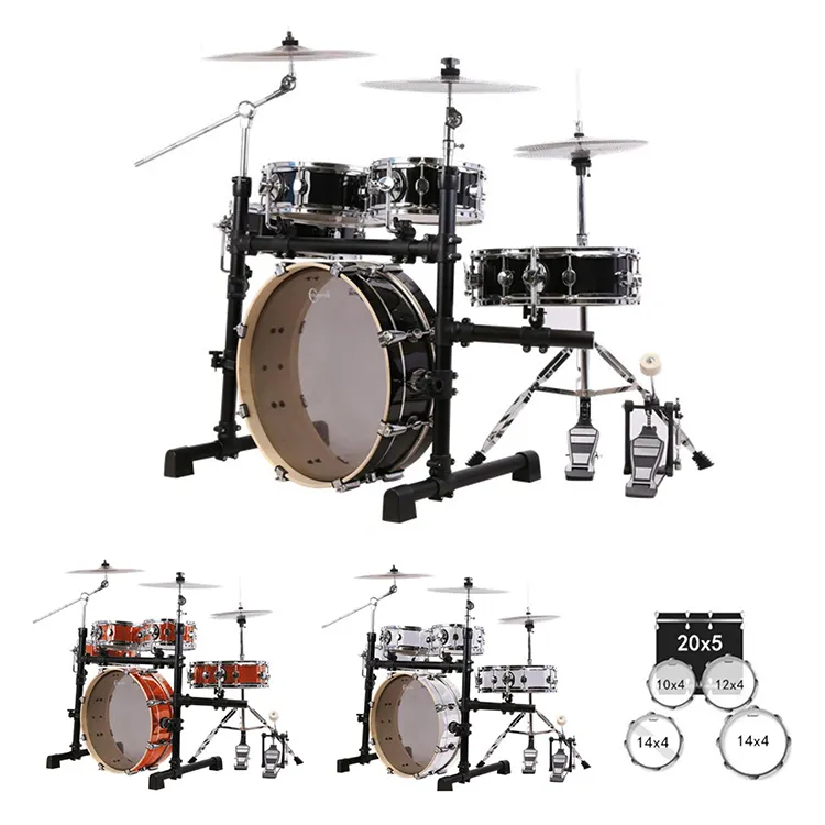 Fabrik Direkt verkauf Thin Drums Kit Akustik 5-teilig überlegene profession elle Musik Percussion Instrument Holz Eisen Jazz Drum Set