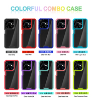 Coque de protection transparente colorée 3 en 1 pour TECNO Spark 10C Coque triple transparente robuste pour TECNO Spark 20 Pro Plus