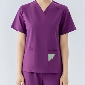 Uniforme médical léger de haute qualité ensembles de travail respirant confortable écologique doux col en v à manches courtes uniformes parfait - Product Image 4
