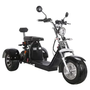 Stile moderno fat tire 60v golf scooter per gli adulti 3 ruote scooter elettrico triciclo citycoco con pedali