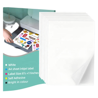 Feuille de papier autocollant vinyle imperméable brillant/mat pour imprimante jet d'encre, papier autocollant vinyle vierge imprimable A4