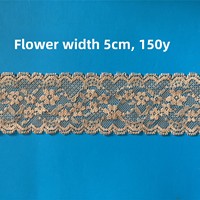 Dentelle élastique en nylon et élasthanne Jinammonia de 5 cm, motif floral ondulé, pour sous-vêtements, chaussettes, vêtements pour femmes et enfants, accessoires