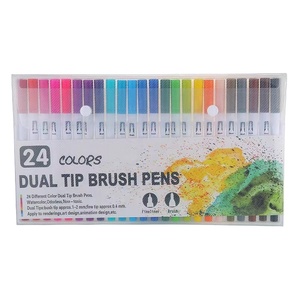 Marqueurs à double pointe <span class=keywords><strong>en</strong></span> <span class=keywords><strong>gros</strong></span>, 12, 24, 36 couleurs, ensemble de marqueurs d'art pour dessin et aquarelle, fournitures scolaires, stylo marqueur aquarelle - Product Image 1