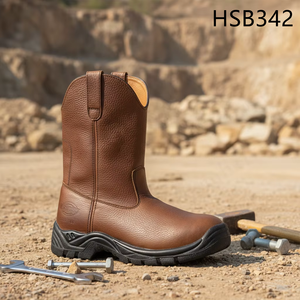 Botas de Seguridad HY, Resistentes a la Corrosión en Ambientes Húmedos, con Suela de Goma Goodyear, Corte Alto, Protección Contra Impactos, Color Marrón, para Trabajo, Modelo HSB343 para EE. UU. - Product Image 4
