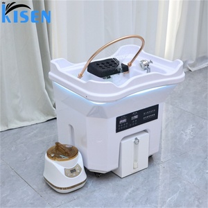 KISEN Nouveau Style Évier Portable pour Shampooing Mobile, Équipement de Massage et de Spa Capillaire avec Circulation d'Eau et LED pour Salon - Product Image 1