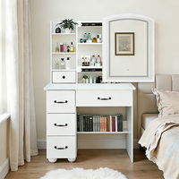 Table de maquillage moderne pour la maison, meuble de chambre à coucher, coiffeuse très vendue avec lumières LED et tiroir pour femme et fille