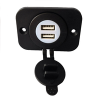Adaptateur de chargeur de voiture double USB, panneau d'alimentation, DC 12V, 2 ports 3,1 a, blanc, bleu, LED, nouveau
