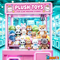Machine à griffes en gros : Figurine en peluche mignonne de 8 pouces, style dessin animé, pour stand de cadeaux de carnaval et détaillants de salles de jeux