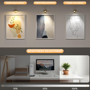 Picture <b>Lights</b> for Wall, Rechargeable Battery Magnetic <b>Lights</b> with Remote Dimmable <b>Timer</b> Painting <b>Light</b> for Art Display, Frame - Product Image 3