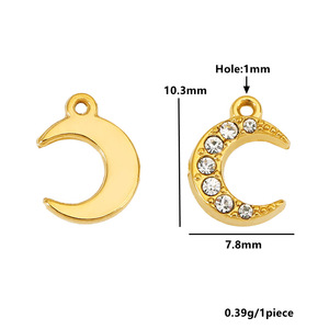 Colgante de Zirconia Chapado en Oro de 18K de Acero Inoxidable, Planeta Luna, Accesorios de Joyería DIY - Product Image 3