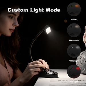 Lampe de lecture LED rechargeable pour partitions, 600nm, avec pince carrée, pour livre, en noir et blanc, pour la protection des yeux - Product Image 5