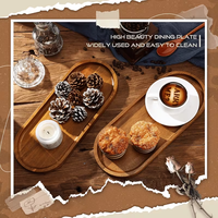 Assiette à dîner en bois personnalisée pour la décoration de la cuisine, peut être utilisée pour les fêtes, les buffets, les barbecues, les hôtels, etc. Assiettes à dîner en bois