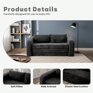 Nouveau canapé-lit moderne et confortable avec accoudoirs et dossier, convertible en matelas sans ossature, pour salon ou chambre d'amis - Product Image 4