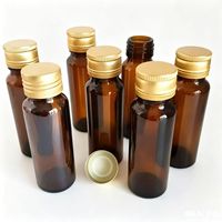 Flacons en verre ambré opaques pour médicaments liquides oraux, capacité 20ml, 30ml, 50ml, avec bouchons à vis en aluminium