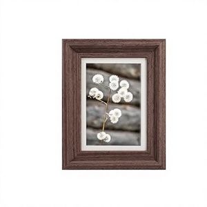 Rectangular Brown Wooden <b>Picture</b> <b>Frame</b> With Real Glass For Home Living Room Office Tabletop Wall Decor Display - Product Image 1