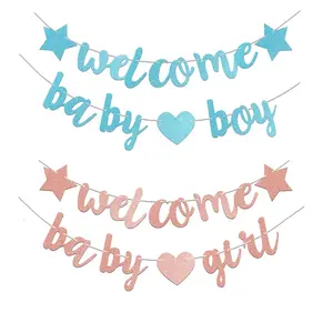 Навесной флаг с надписью «Добро пожаловать» для детей «Baby Shower»