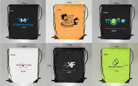Sac de sport à cordon en nylon personnalisé avec logo imprimé, sac à dos de gym, sac à cordon en polyester pour la gym
