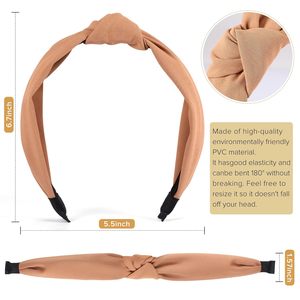 Serre-têtes pour femmes et filles - Lot <span class=keywords><strong>de</strong></span> 6 serre-têtes élégants à nœud supérieur - Serre-tête noué pour femmes - Bandeaux larges pour cheveux - Product Image 2