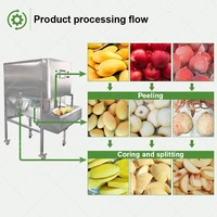 Automatische Industriële Elektrische Fruit Appel Oranje Mango Kern Verwijderaar Gesneden Dunschijfsnijmachine En Schil Machine
