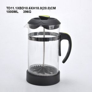 Cafetera a presión francesa de vidrio, 4 tazas de <span class=keywords><strong>1000</strong></span> <span class=keywords><strong>ml</strong></span> (34 oz.), émbolo para té, hojas de té sueltas o café, color negro - Product Image 5