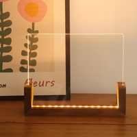 Lampe de table rechargeable par USB, veilleuse à batterie, cadre en acrylique LED, lampe en bois massif, lampe DIY pour enfants