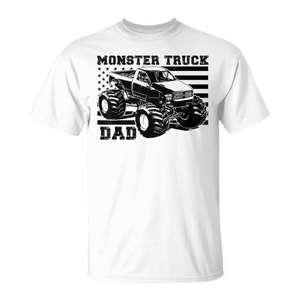 T-shirt patriotique Monster Truck Dad, motif drapeau américain, vêtements promotionnels fierté des États-Unis - Product Image 1