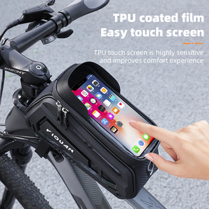 Sac de guidon de vélo étanche avec écran tactile, sacoche de téléphone portable pour cyclisme, en EVA+PU, sangle réglable - Product Image 5