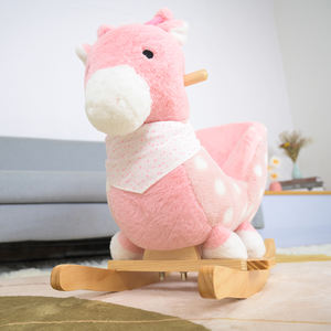 Jouet <span class=keywords><strong>à</strong></span> chevaucher <span class=keywords><strong>girafe</strong></span> en peluche pour enfants, siège pour tout-petits sur chaise <span class=keywords><strong>à</strong></span> <span class=keywords><strong>bascule</strong></span> en bois pour les jeux des enfants - Product Image 2