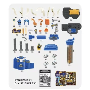 Circuit de garage de réparation automobile avec voitures de <span class=keywords><strong>police</strong></span> sonores et lumineuses, ensemble de 8 voitures en ABS, <span class=keywords><strong>jouet</strong></span> éducatif à assembler soi-même pour enfants - Product Image 4