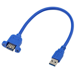 Câble de données haute vitesse personnalisé USB3.0 AF vers AM femelle à montage sur panneau 3mm - Product Image 3