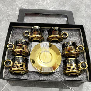 Set da Tè Ottomano Anatolico Greco Arabo Tazzine da Espresso in Rame Set Regalo Islamico all'Ingrosso Set di 6 Tazze da Caffè Turco - Product Image 2