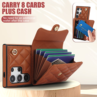 Étui de téléphone pour Samsung Galaxy S26 Ultra, étui à cartes de style accordéon, support de cartes, porte-cartes, cuir synthétique de luxe, S25 Plus, S24, S23