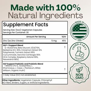 Capsule di Integratore Naturale ad Alto Contenuto di Fibre GLP-1 per Energia Metabolica, Supporto Immunitario e Salute Digestiva - Product Image 6