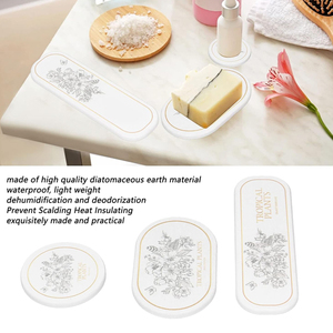 Marble Design Amenities <strong>Tray</strong> for Hotel <strong>White</strong> Bathroom Decor Soap Dispenser With <strong>Tray</strong> Organizer Kit <strong>Bath</strong> Mat Diatomite - Product Image 4