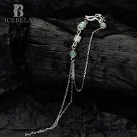 ICEBELA Bijoux de mode en argent sterling 925, design vintage avec pampille en turquoise chinoise, pince d'oreille, manchette d'oreille